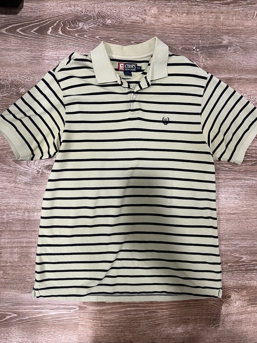 Chaps Ralph Lauren Vintage 90’s  Striped Polo Shirt Size L Logo